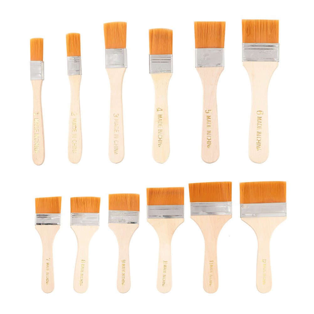 12Pcs Nylon Flat Paint Brushes - огляд і ціна Home Improvement Fence
